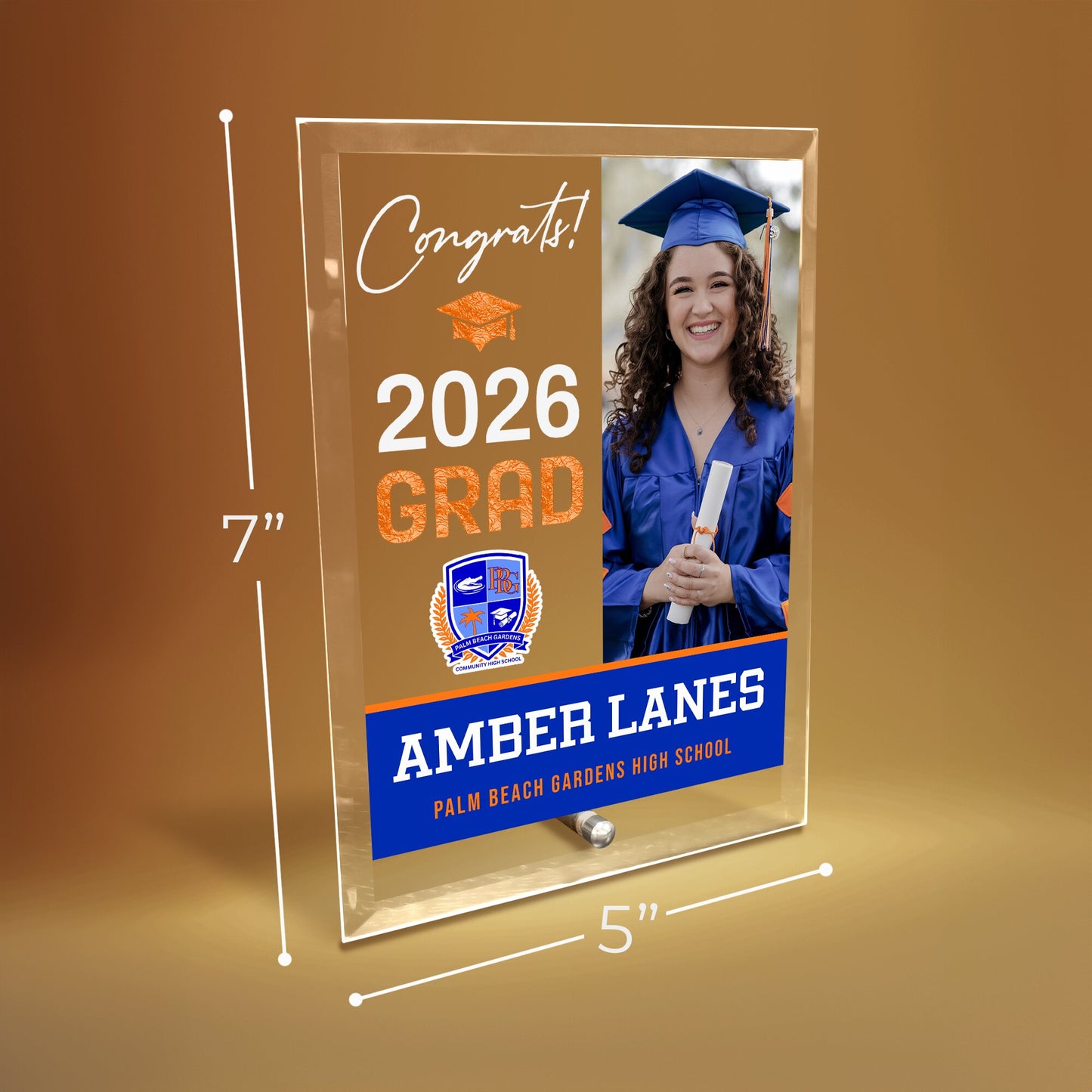 Palm Beach Gardens High School Glass Plaque Design 4
