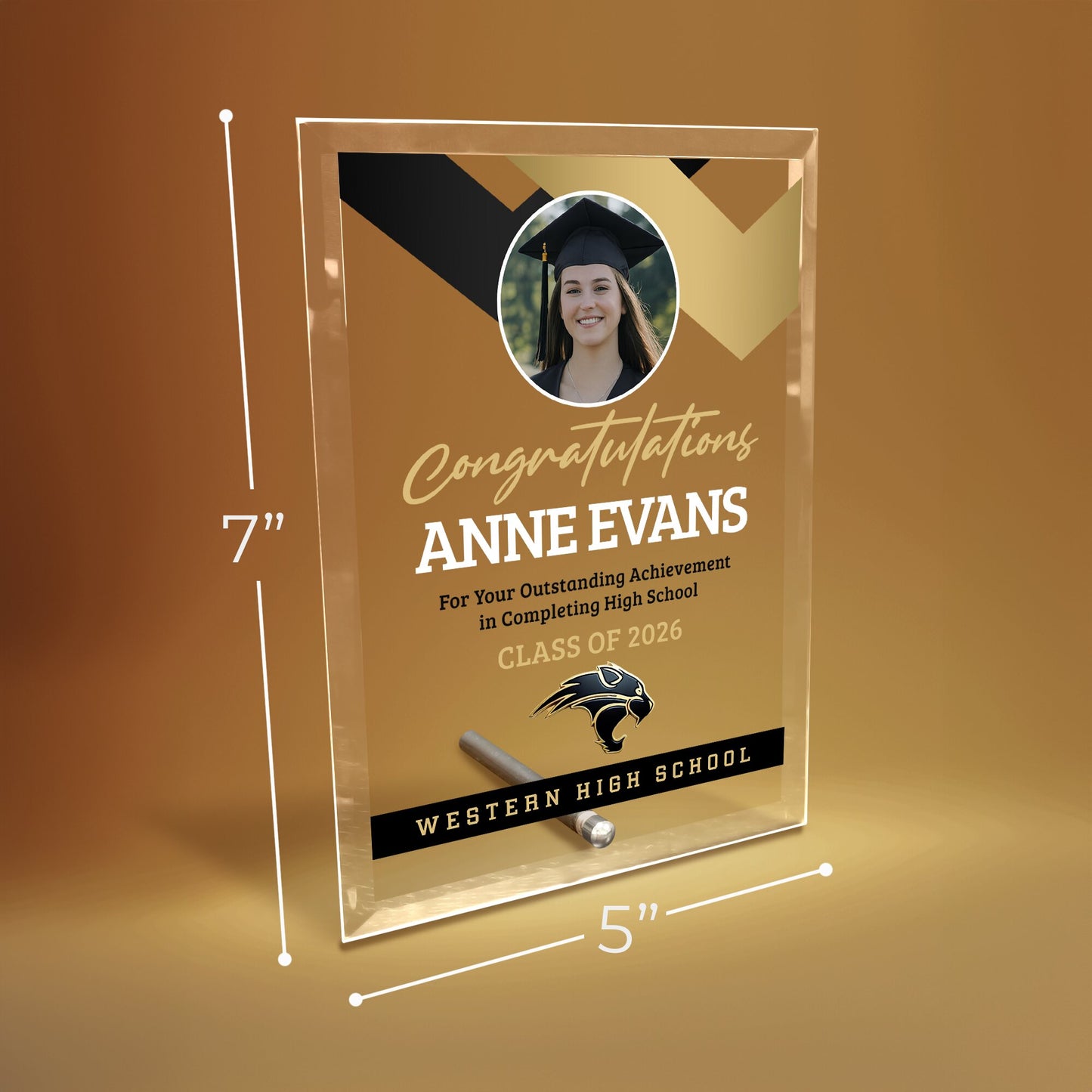 Western High School Glass Plaque Design 1