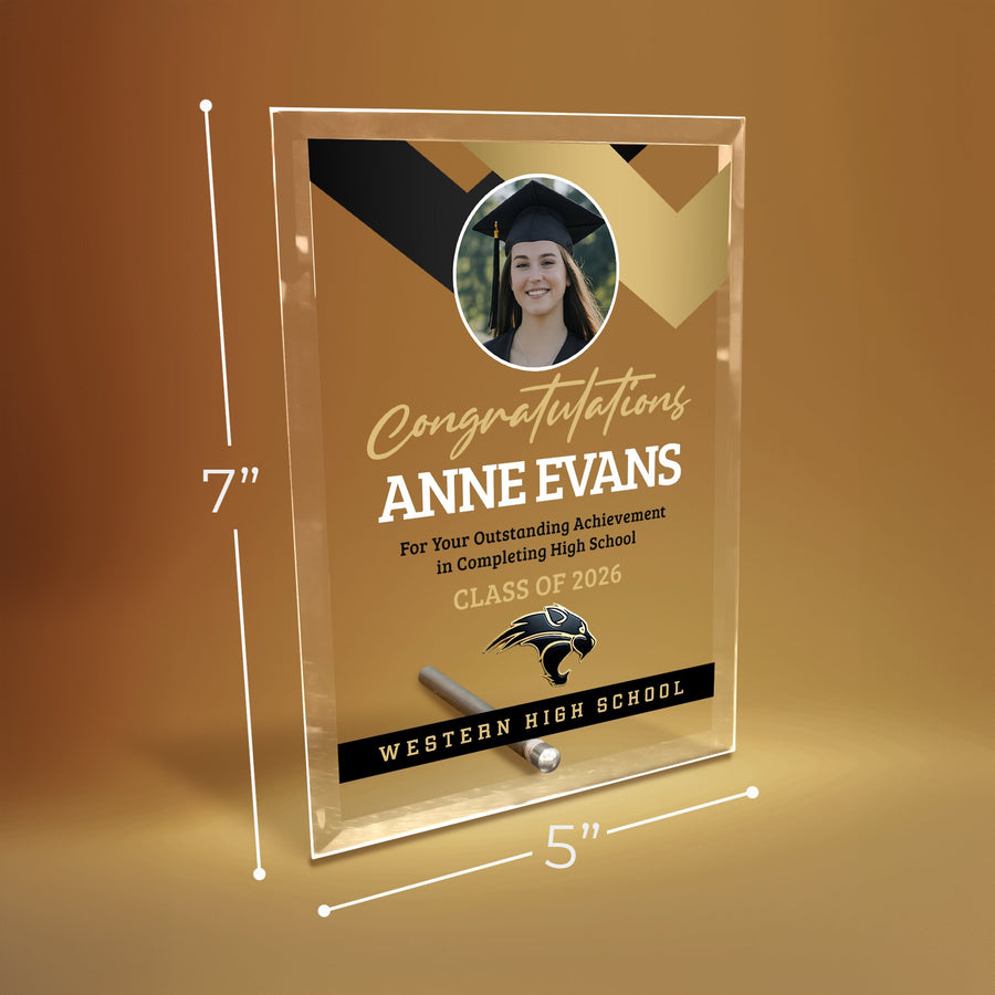 Western High School Glass Plaque Design 1