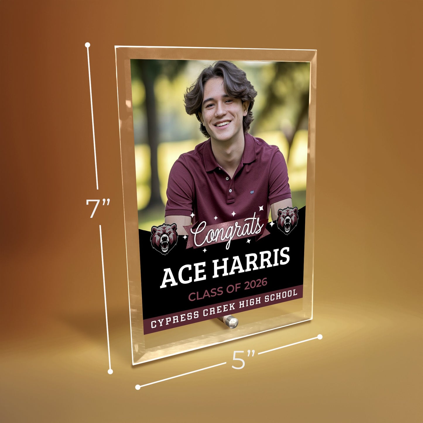 Cypress Creek High School Glass Plaque Design 6