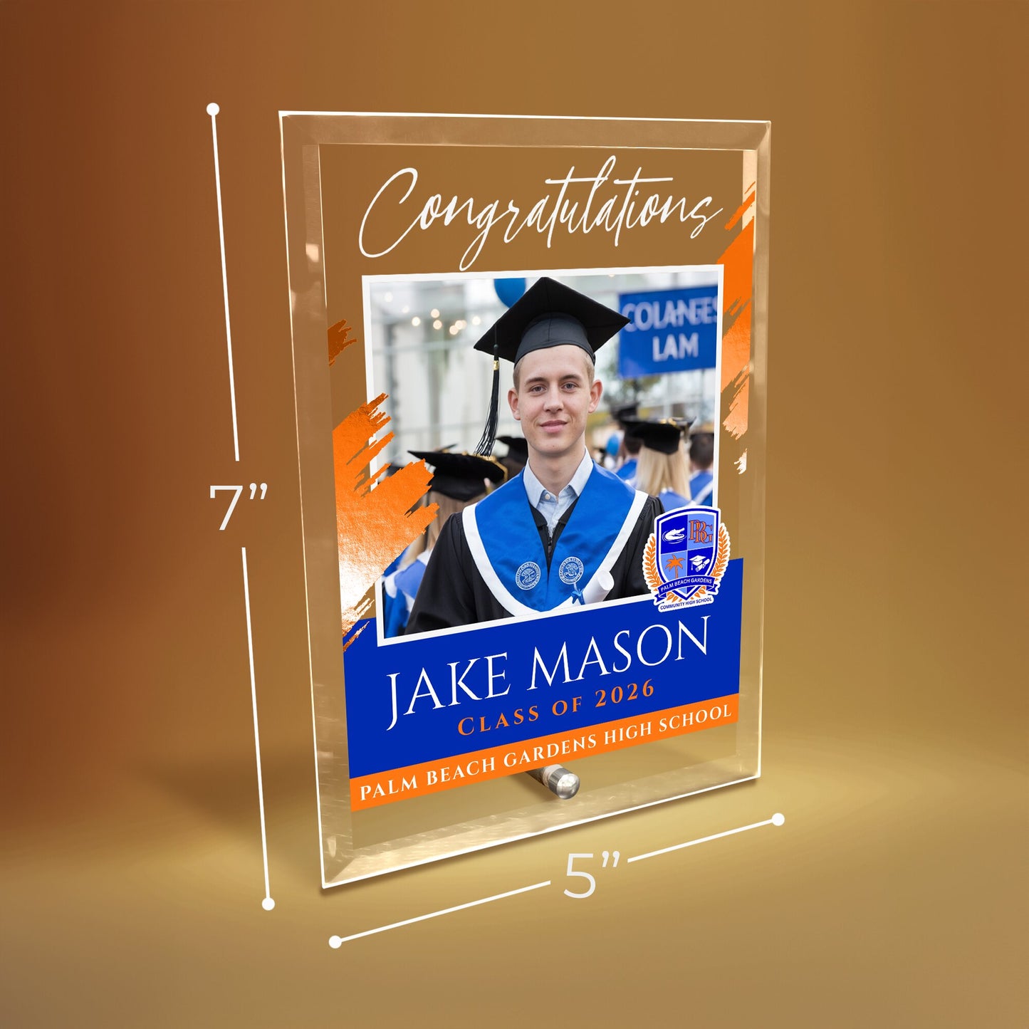 Palm Beach Gardens High School Glass Plaque Design 5
