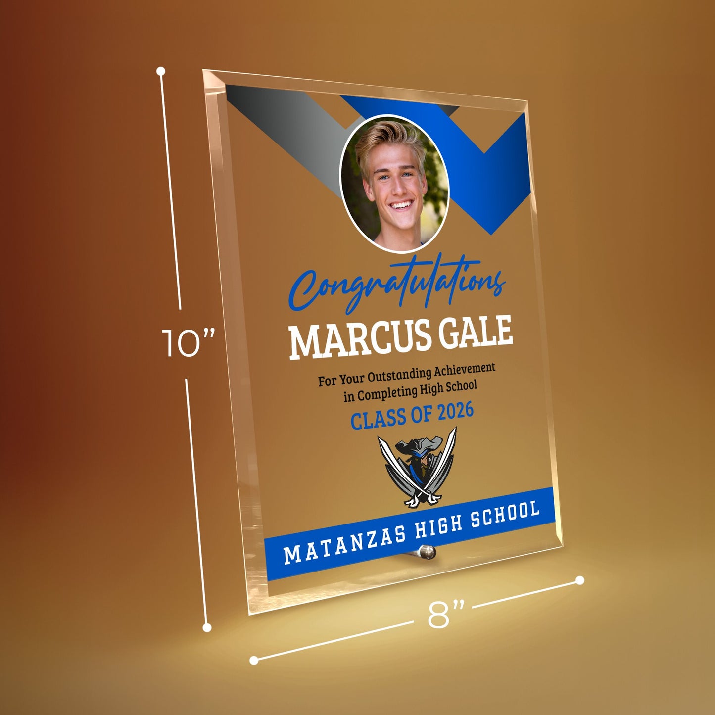 Matanzas High School Glass Plaque Design 1