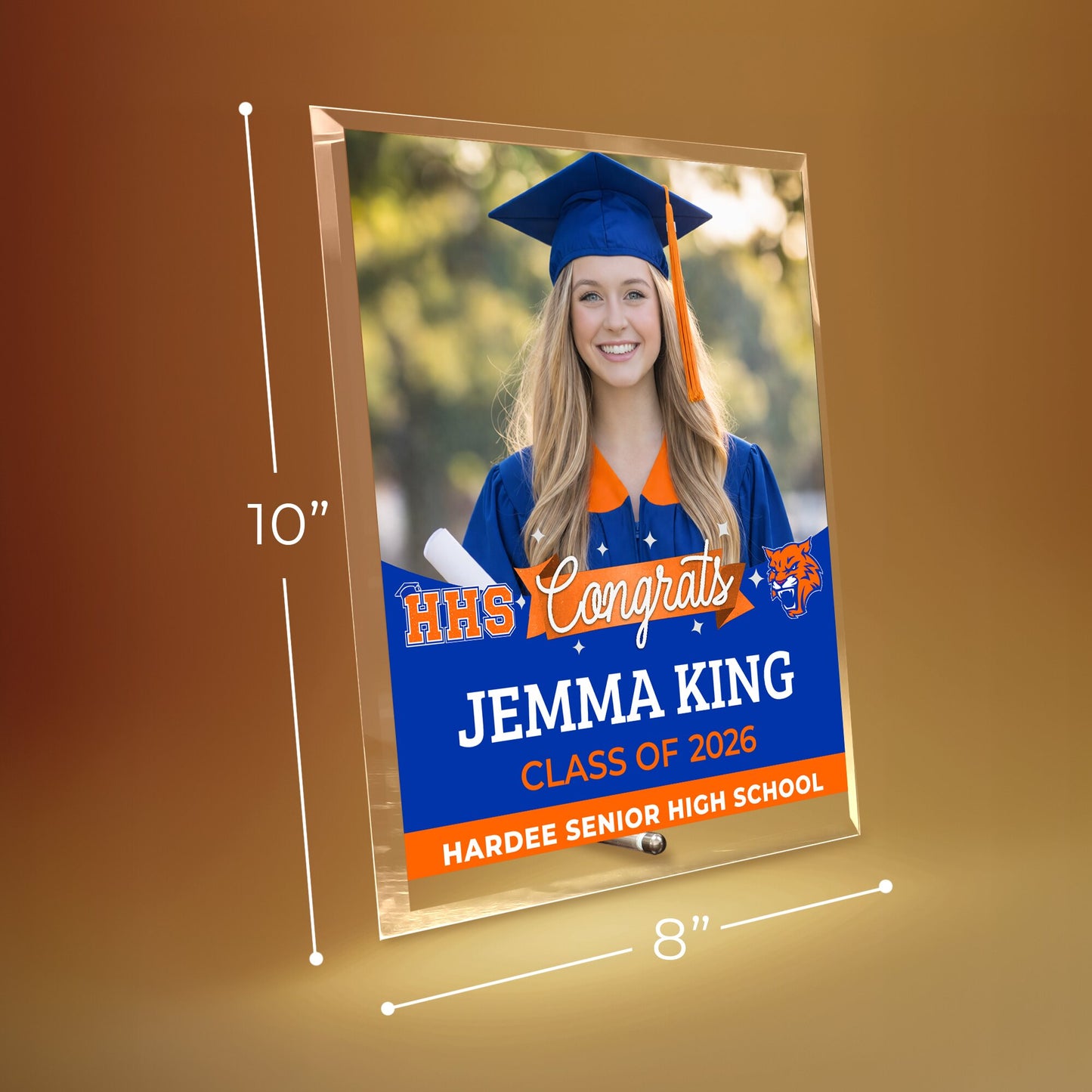 Hardee Senior High School Glass Plaque Design 6
