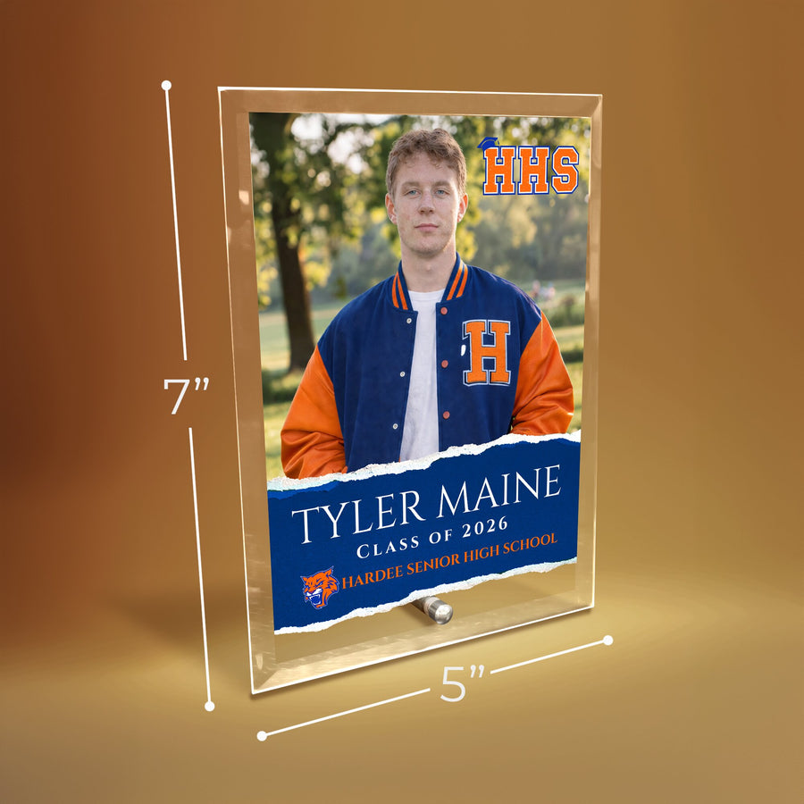 Hardee Senior High School Glass Plaque Design 3