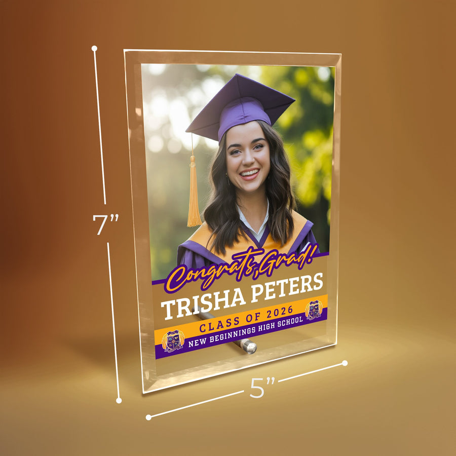 New Beginnings High School Glass Plaque Design 2