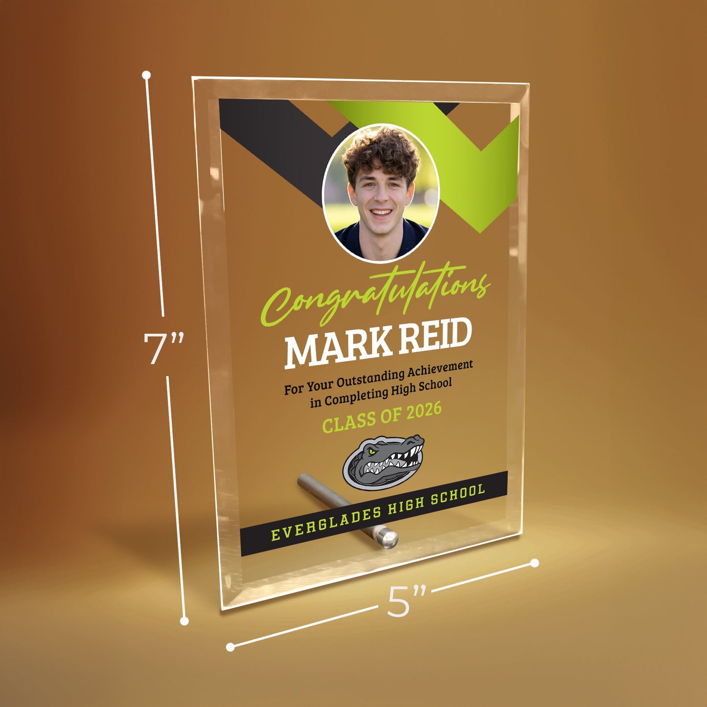 Everglades High School Glass Plaque Design 1