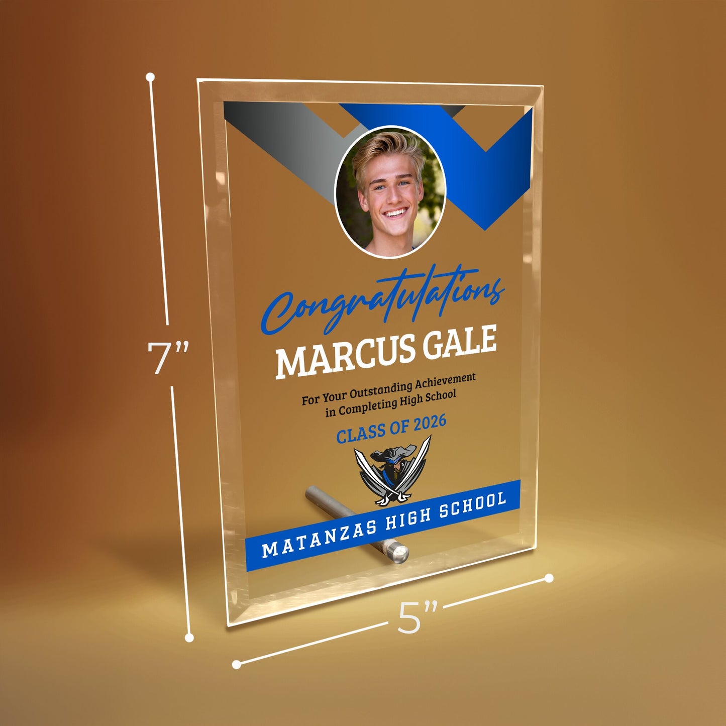 Matanzas High School Glass Plaque Design 1