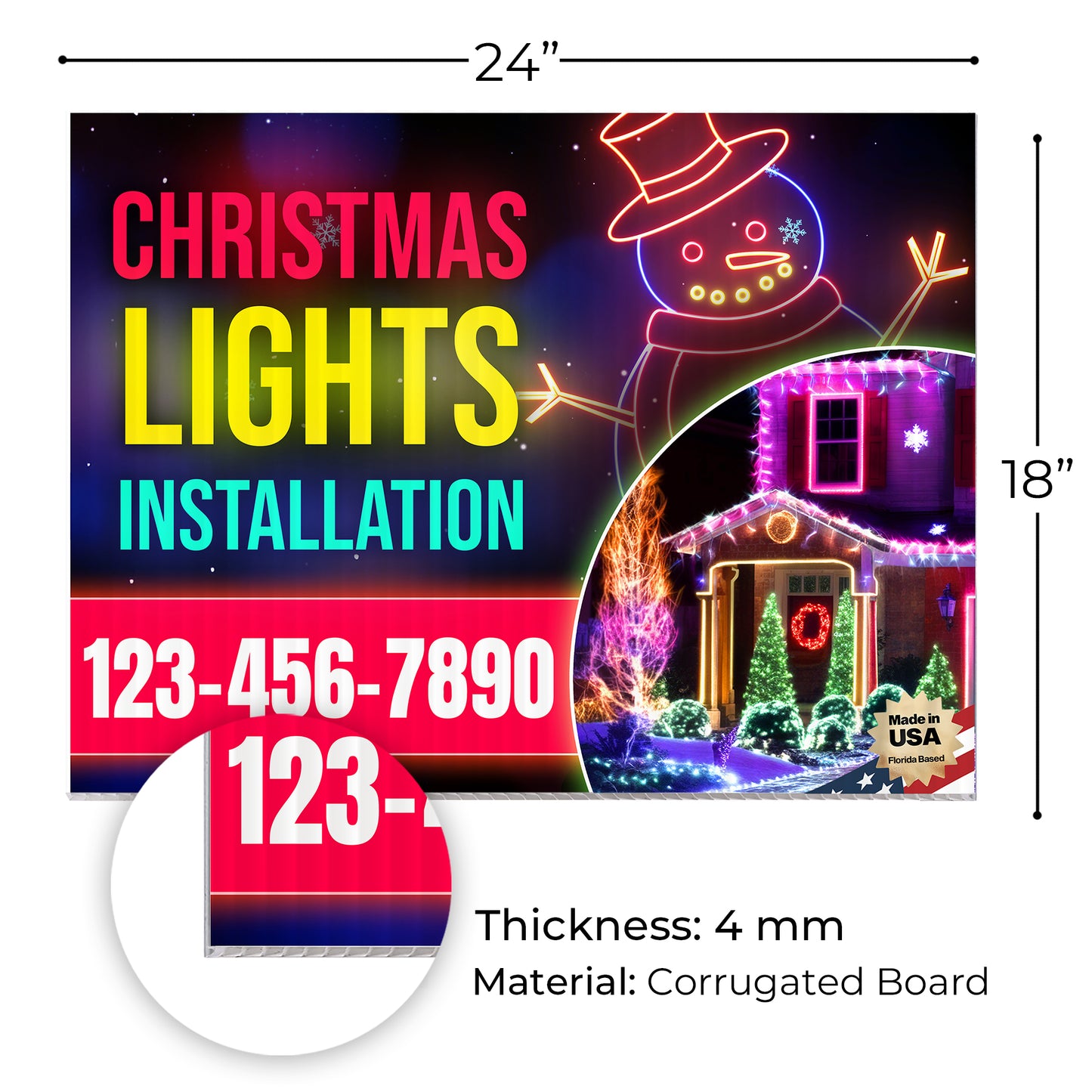 Christmas Lights Installation Yard Sign Design 8