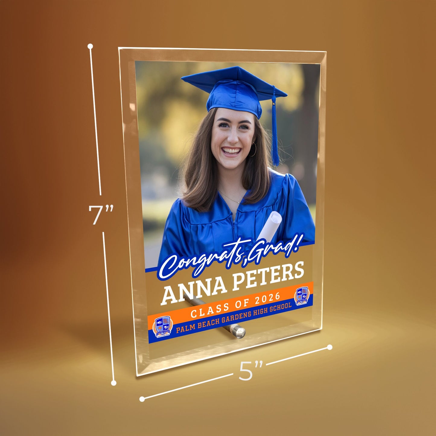Palm Beach Gardens High School Glass Plaque Design 2