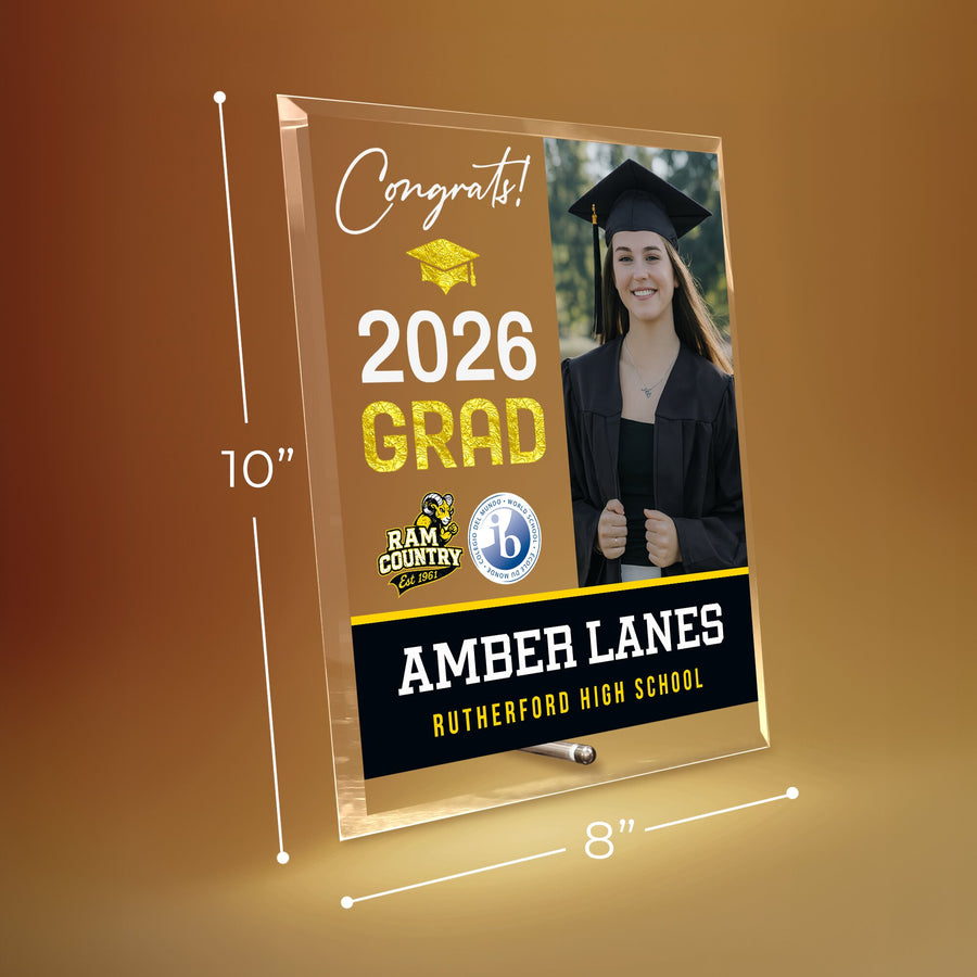 Rutherford High School Glass Plaque Design 4