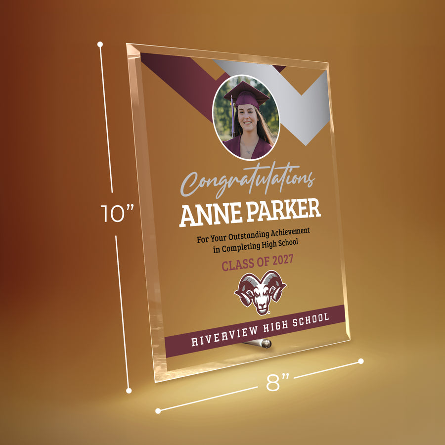 Riverview High School Glass Plaque Design 1