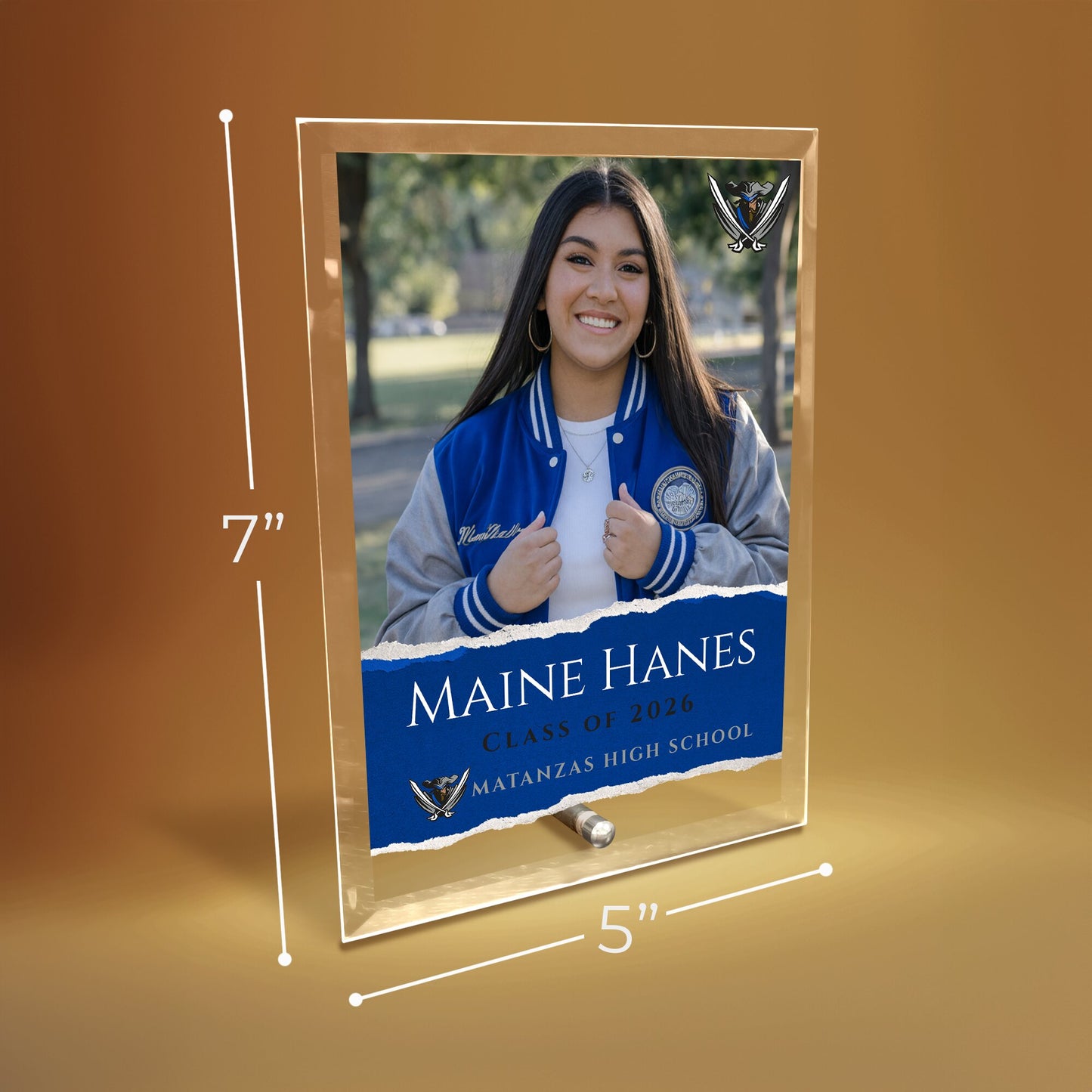 Matanzas High School Glass Plaque Design 3