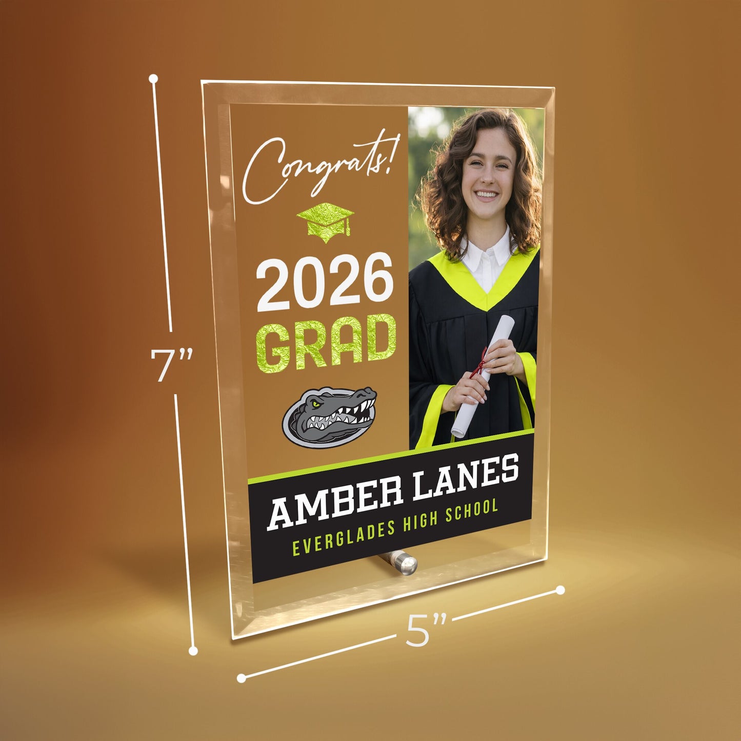 Everglades High School Glass Plaque Design 4