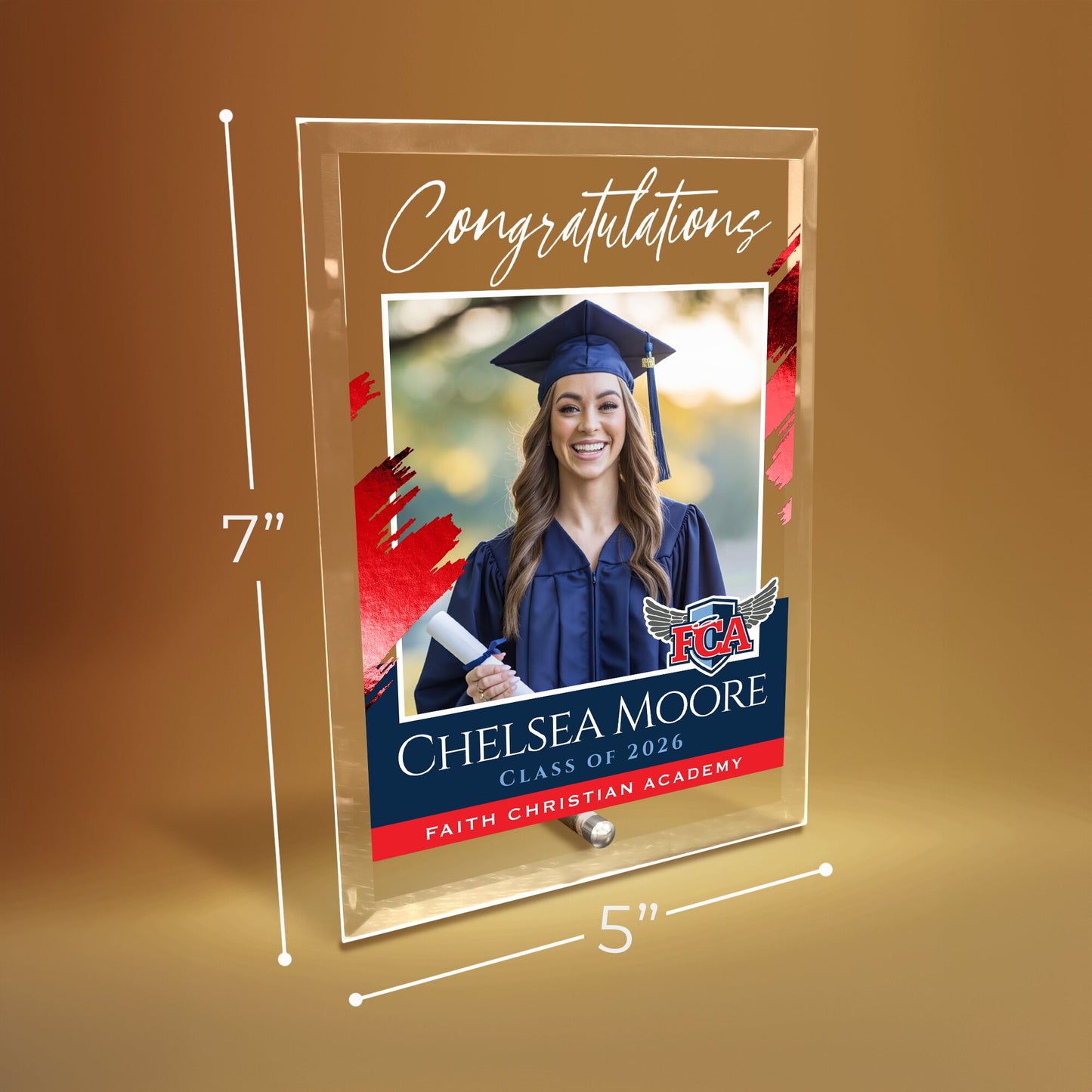 Faith Christian Academy Glass Plaque Design 5