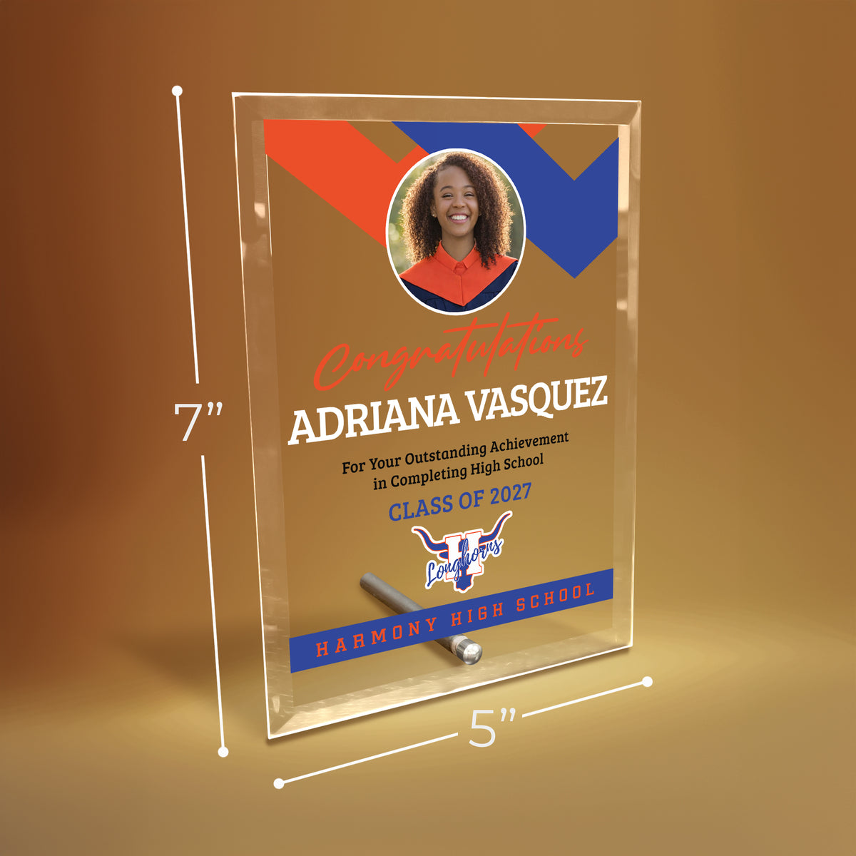 Harmony High School Glass Plaque Design 1