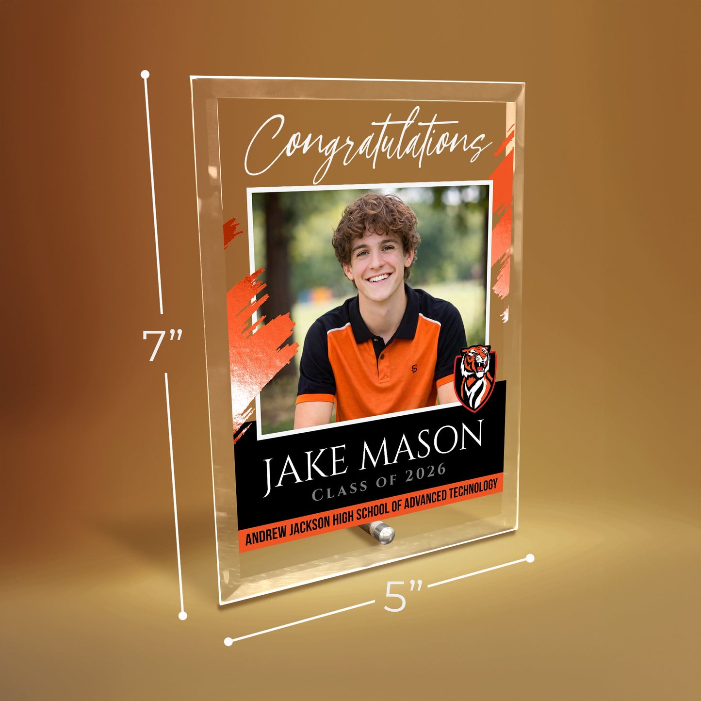 Andrew Jackson High School of Advanced Technology Glass Plaque Design 5