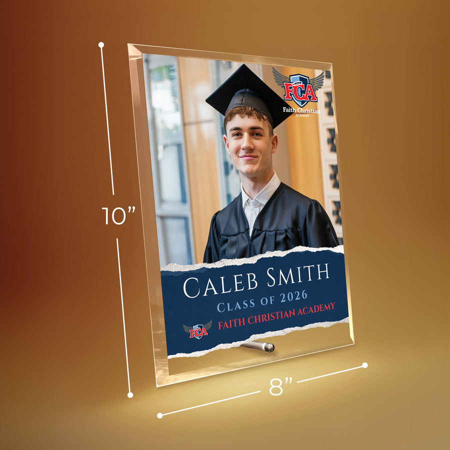 Faith Christian Academy Glass Plaque Design 3