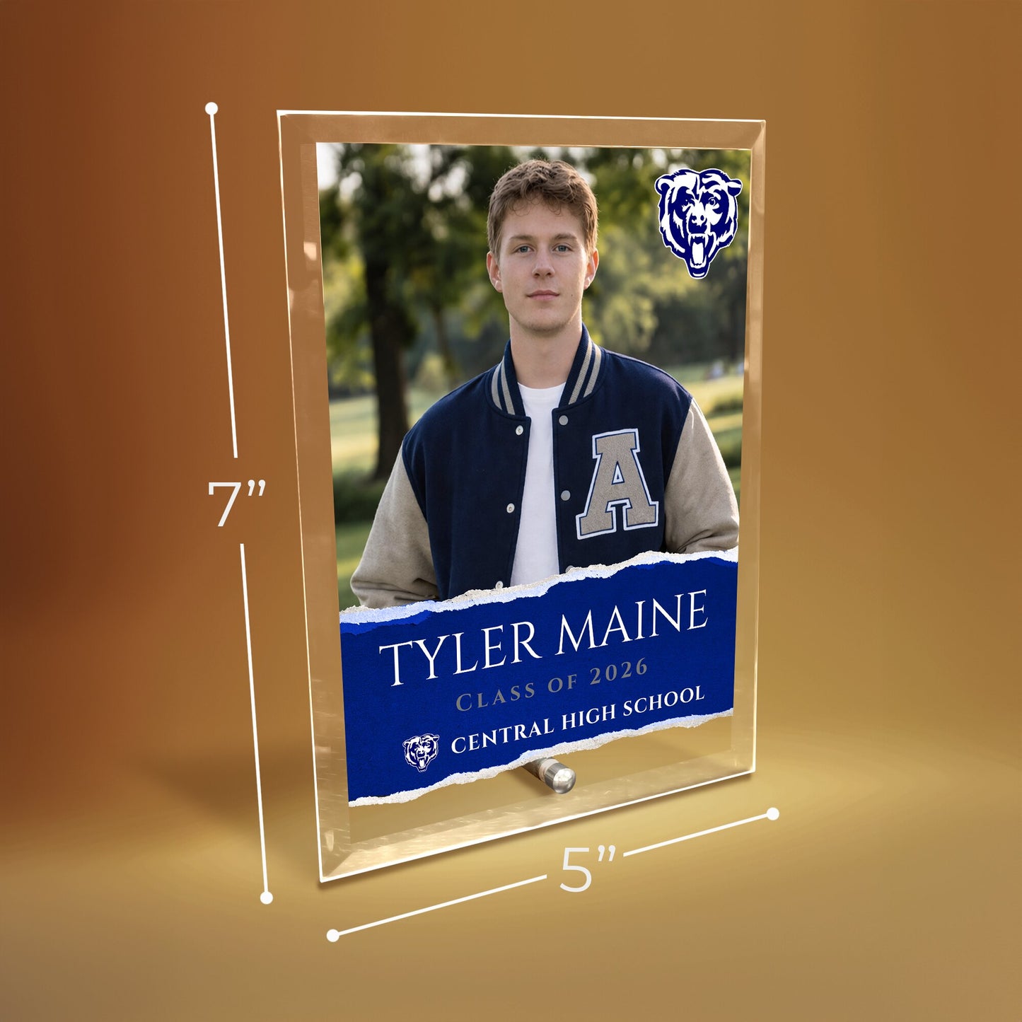 Central High School Glass Plaque Design 3