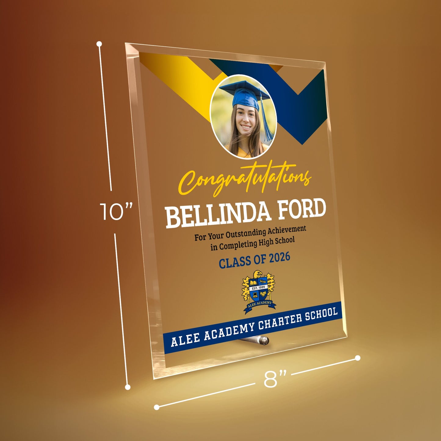 Alee Academy Charter School Glass Plaque Design 1