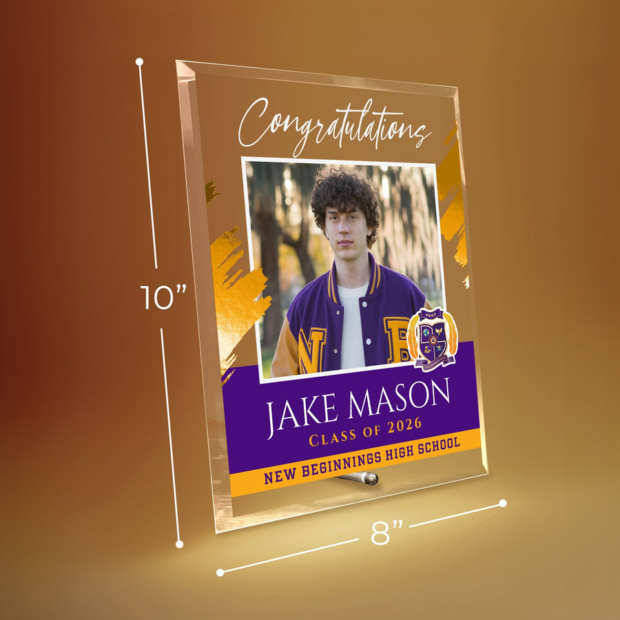 New Beginnings High School Glass Plaque Design 5