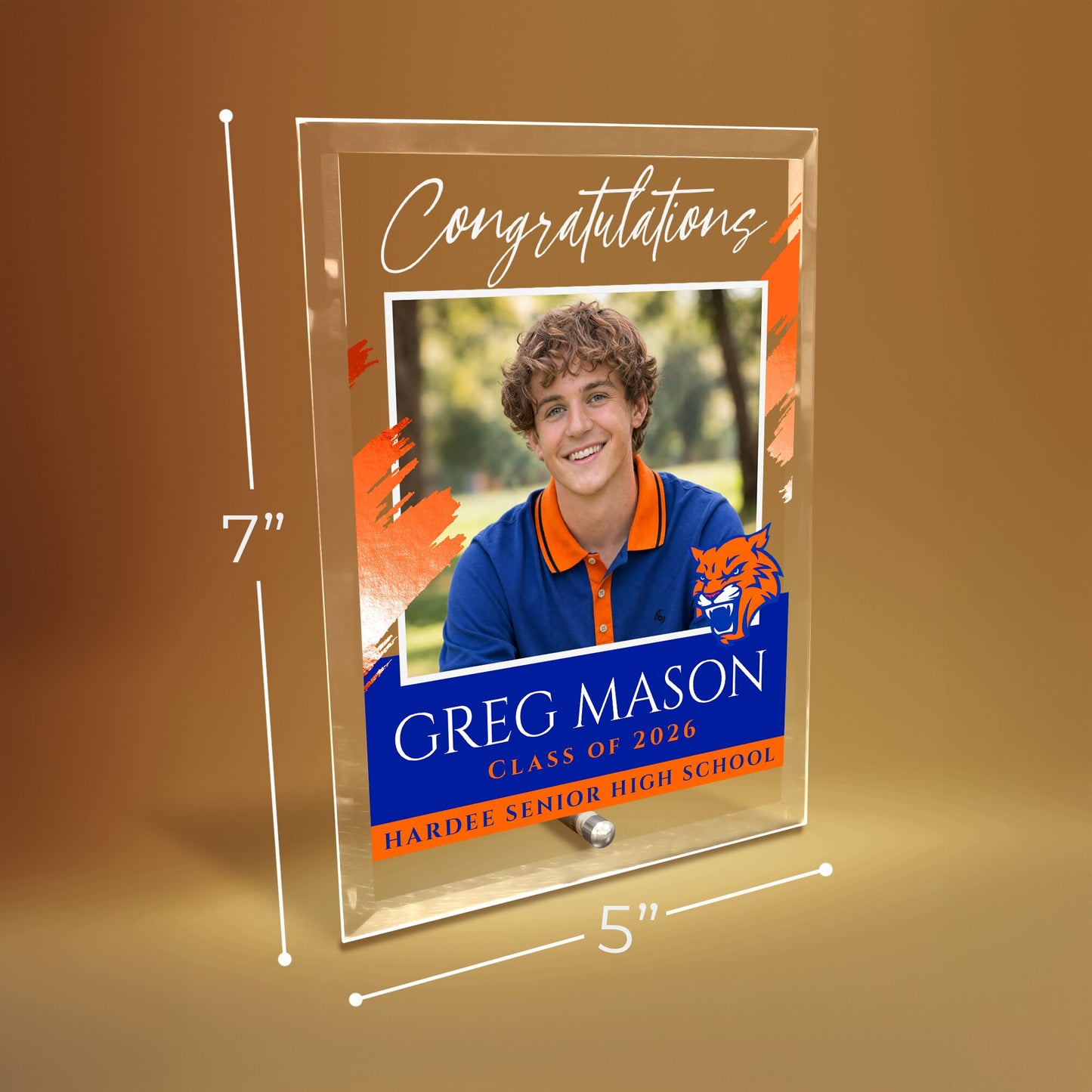 Hardee Senior High School Glass Plaque Design 5