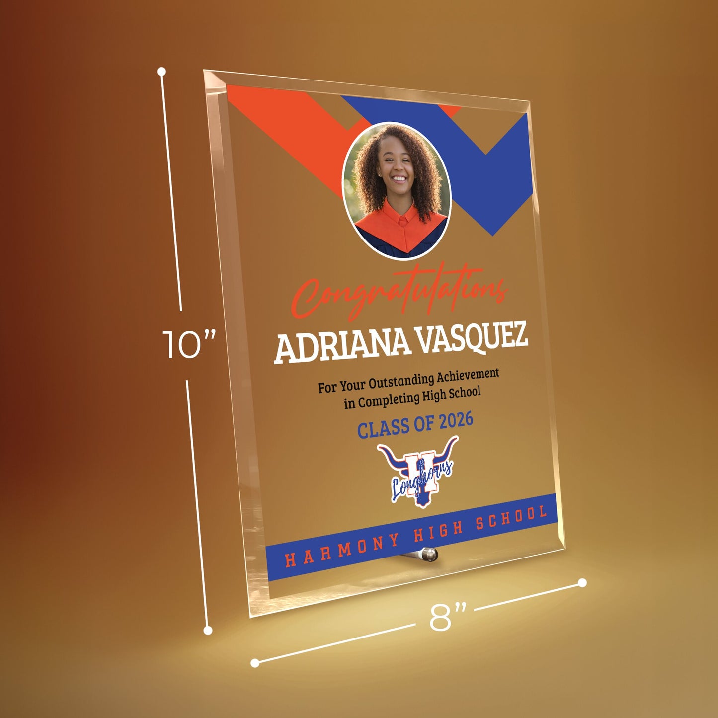 Harmony High School Glass Plaque Design 1