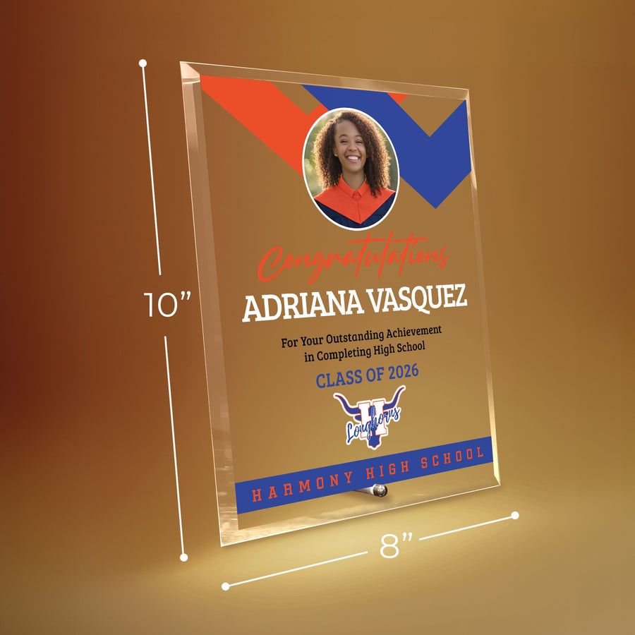 Harmony High School Glass Plaque Design 1