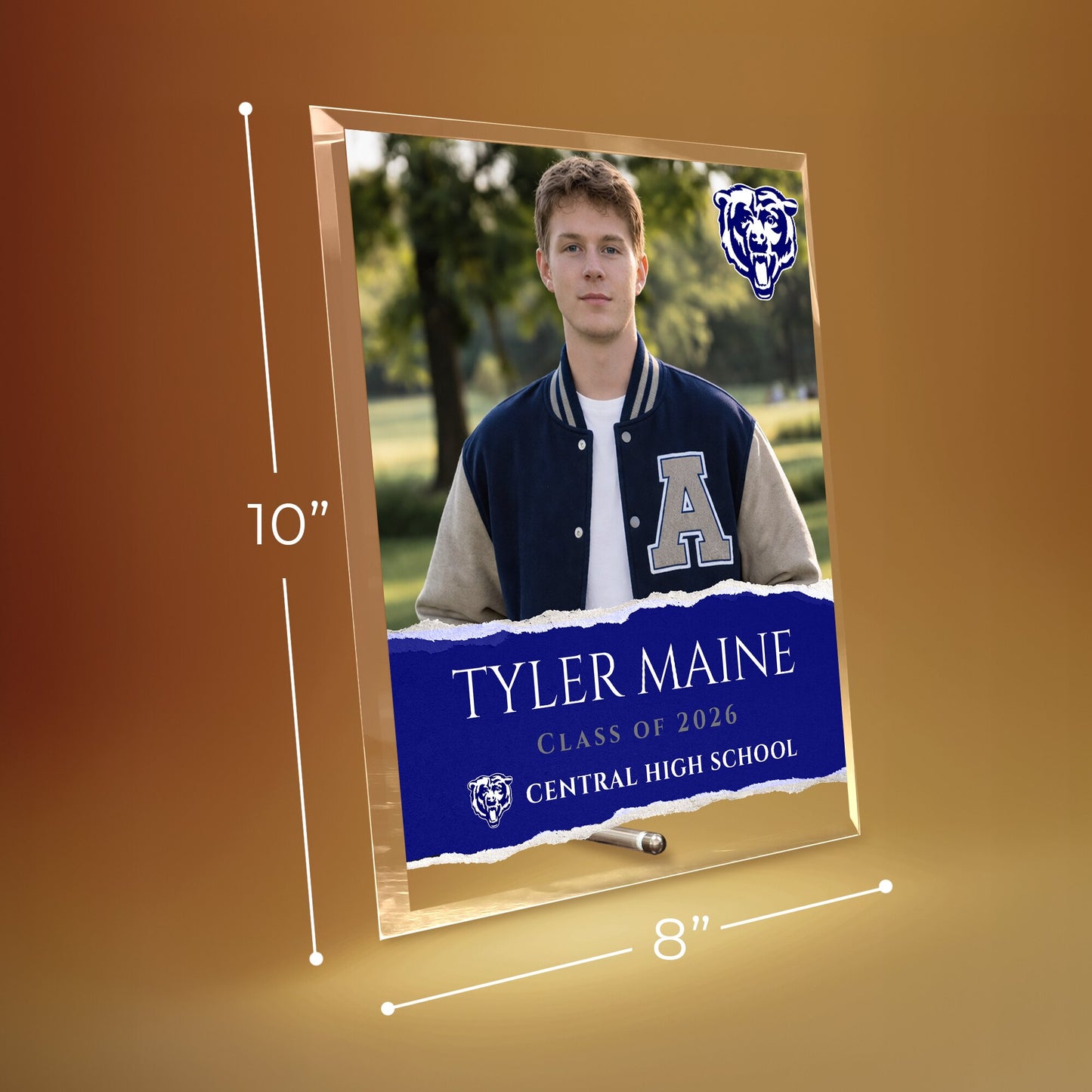 Central High School Glass Plaque Design 3
