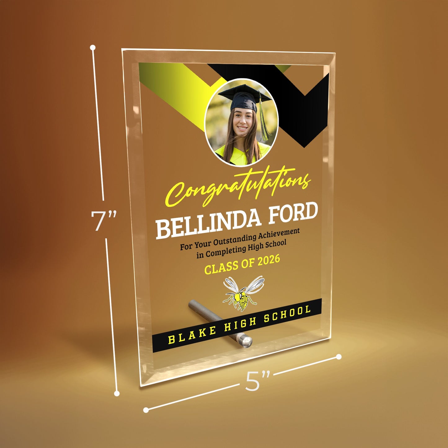 Blake High School Glass Plaque Design 1