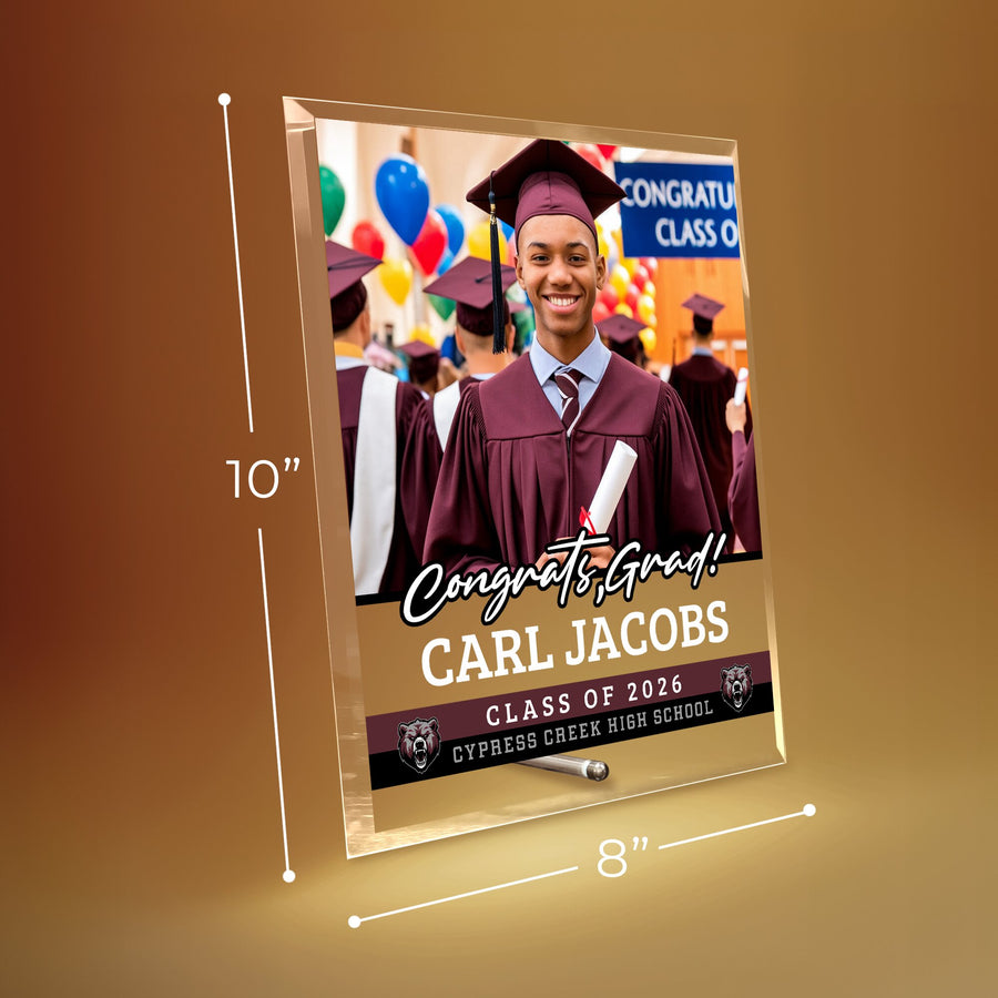 Cypress Creek High School Glass Plaque Design 2