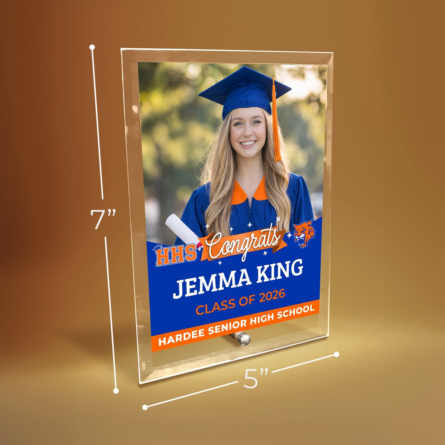 Hardee Senior High School Glass Plaque Design 6