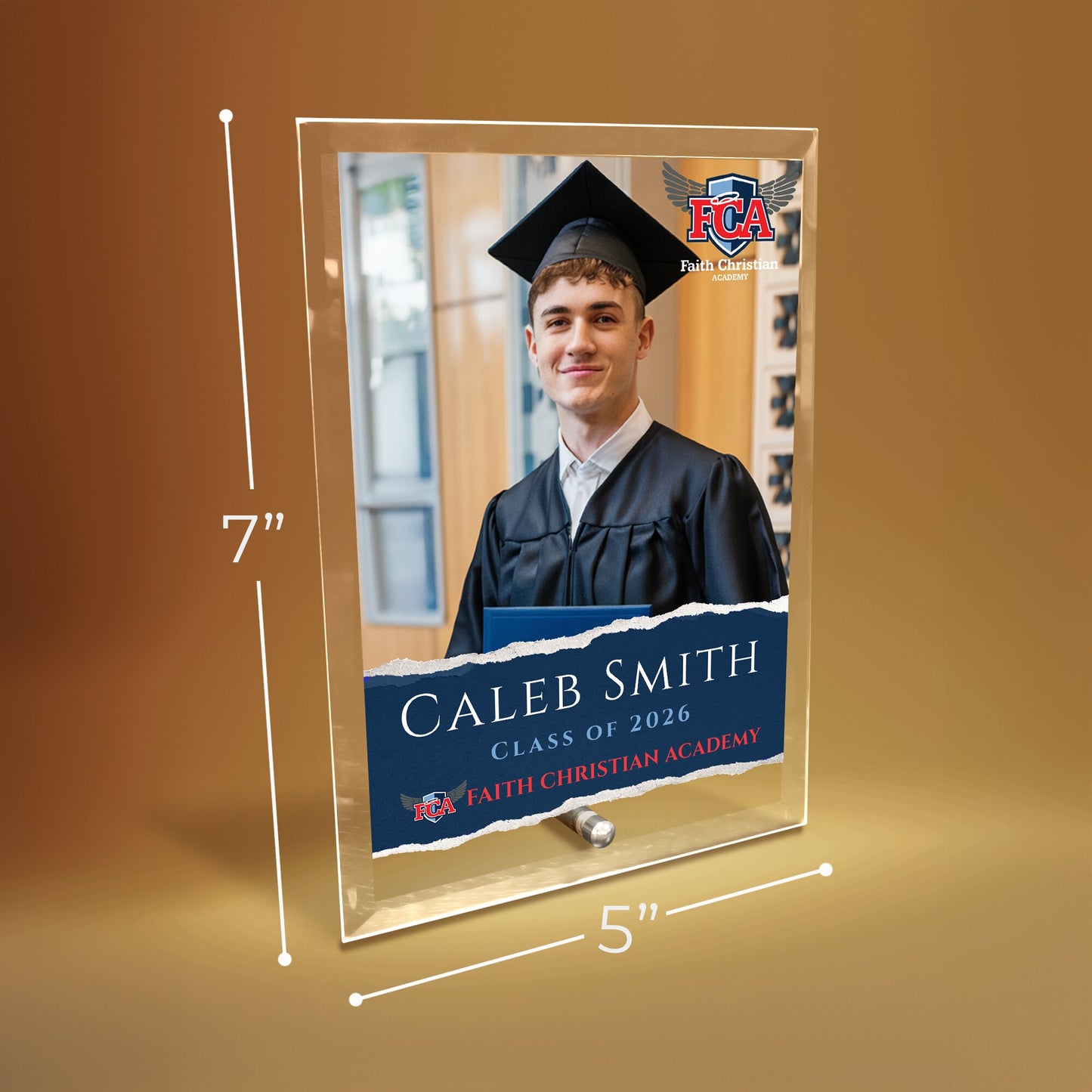 Faith Christian Academy Glass Plaque Design 3