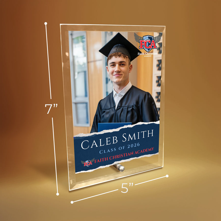 Faith Christian Academy Glass Plaque Design 3