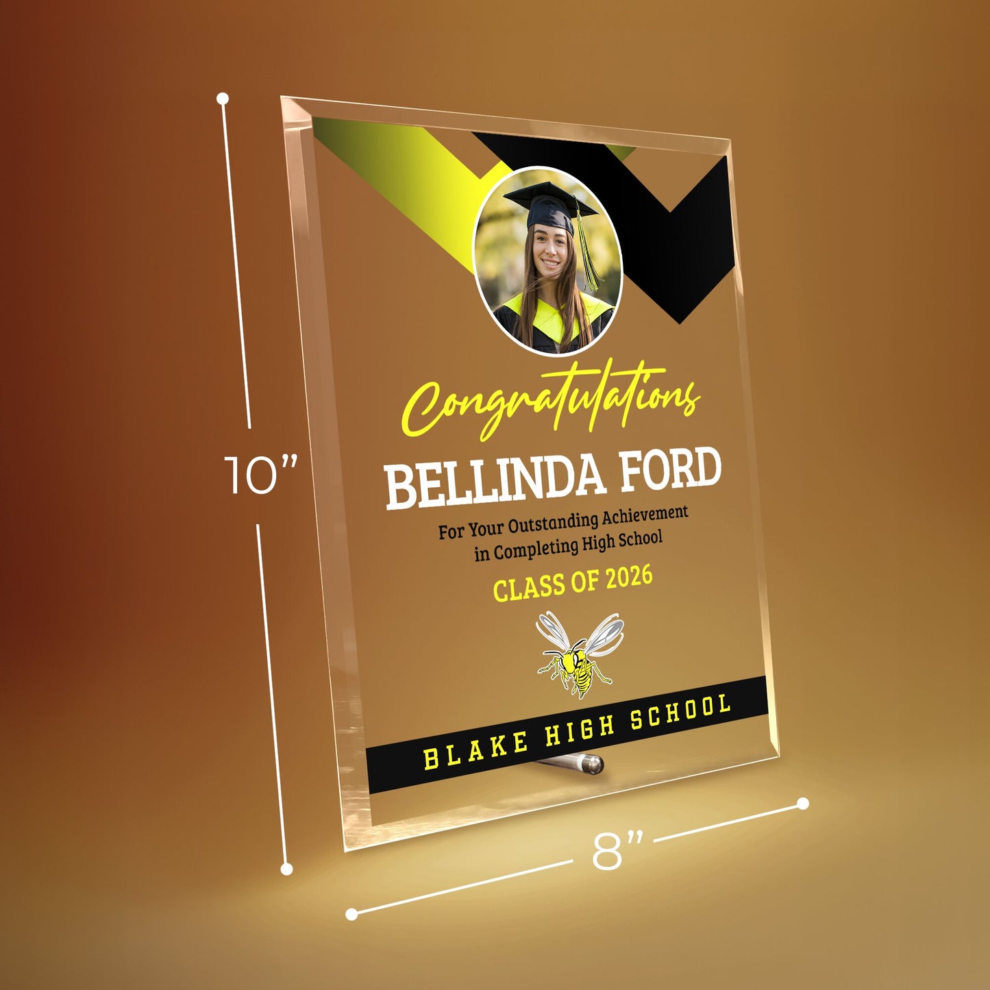 Blake High School Glass Plaque Design 1