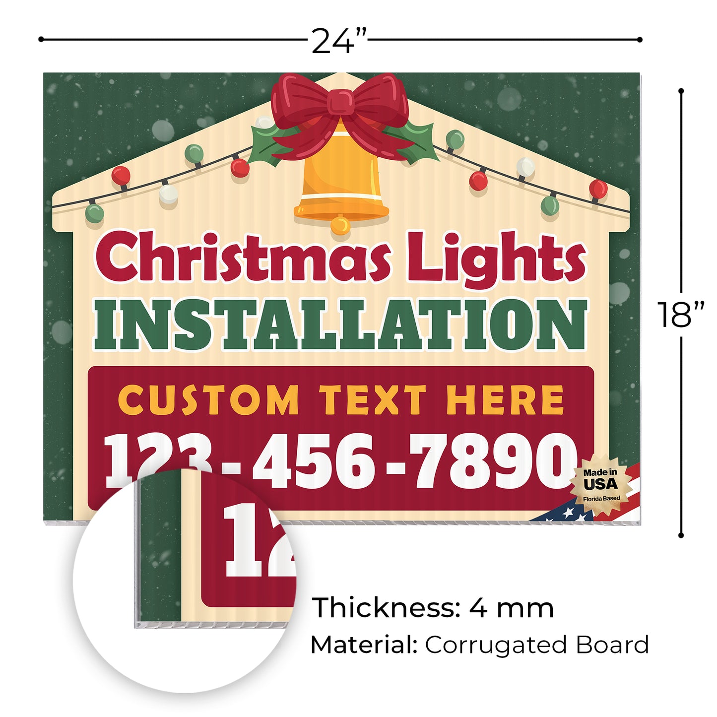 Christmas Lights Installation Yard Sign Design 3