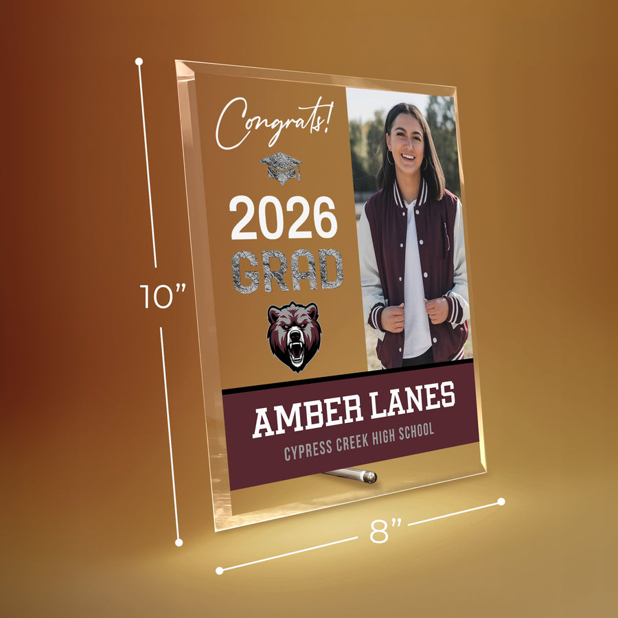 Cypress Creek High School Glass Plaque Design 4