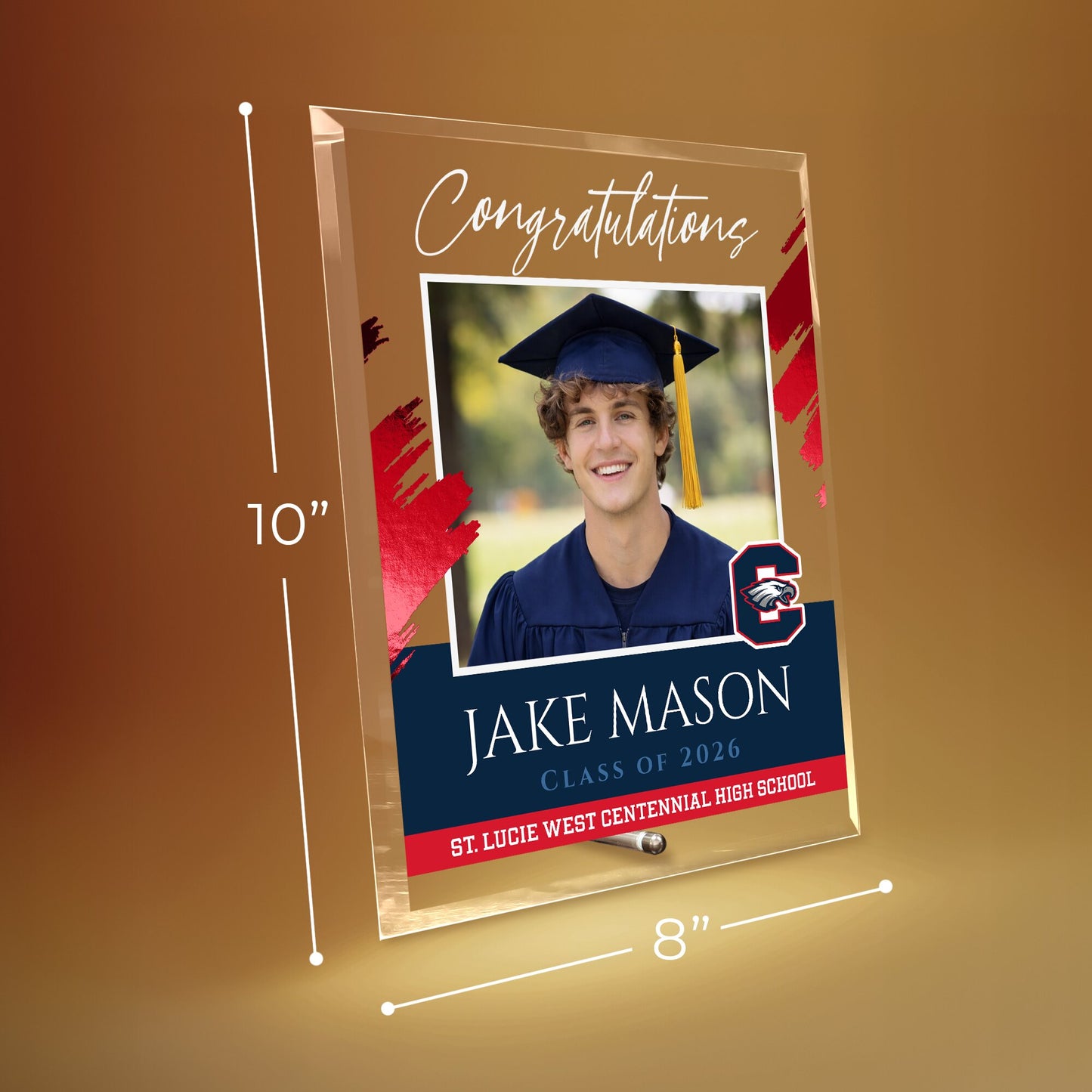 St. Lucie West Centennial High School Glass Plaque Design 5