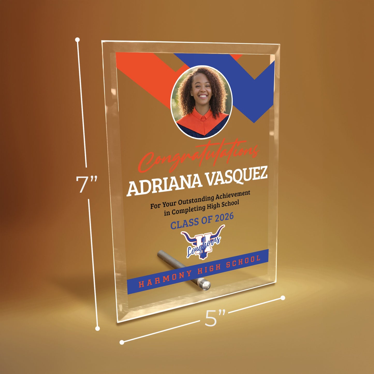 Harmony High School Glass Plaque Design 1