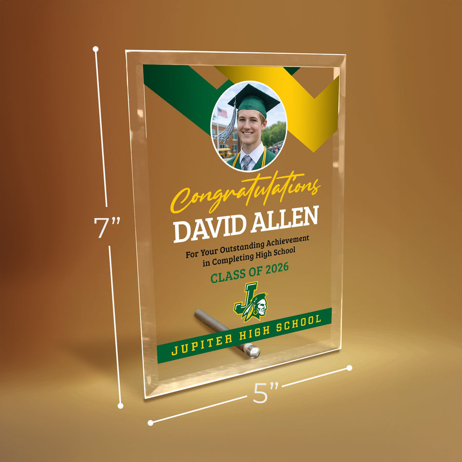 Jupiter High School Glass Plaque Design 1