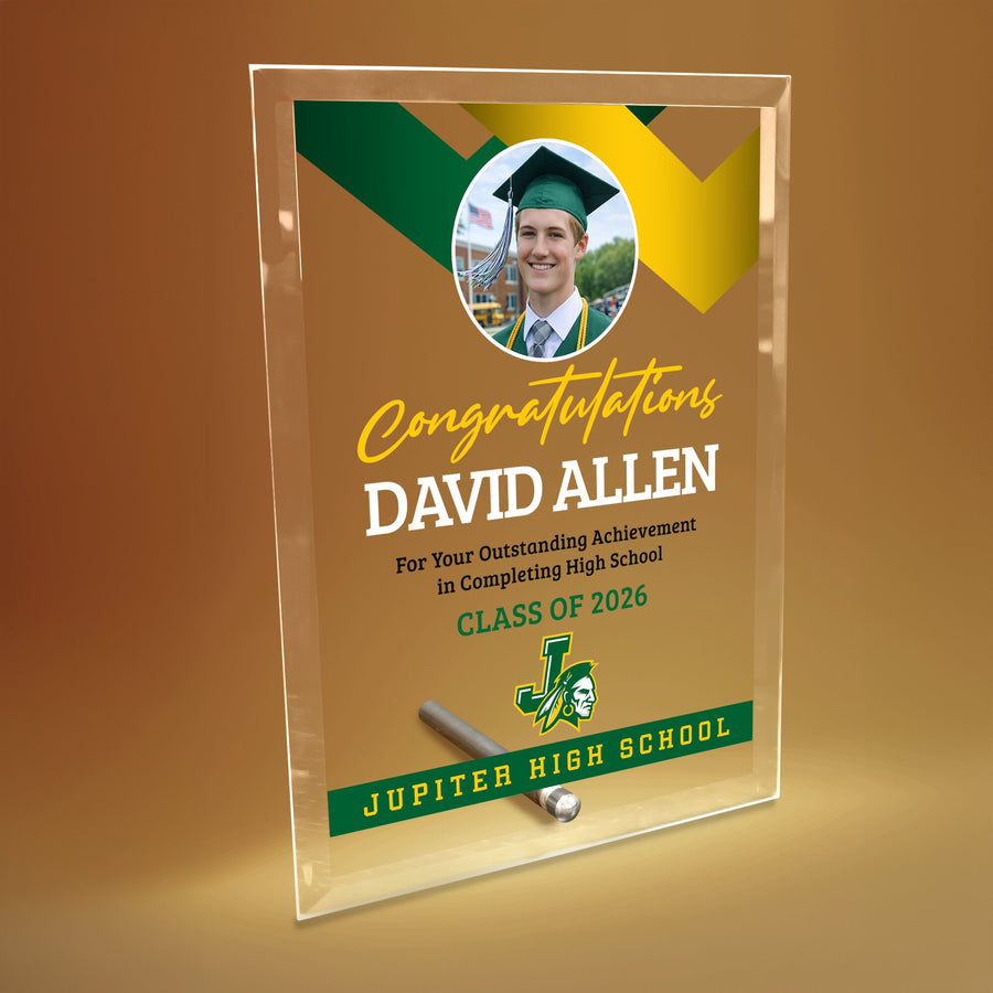 Jupiter High School Glass Plaque Design 1
