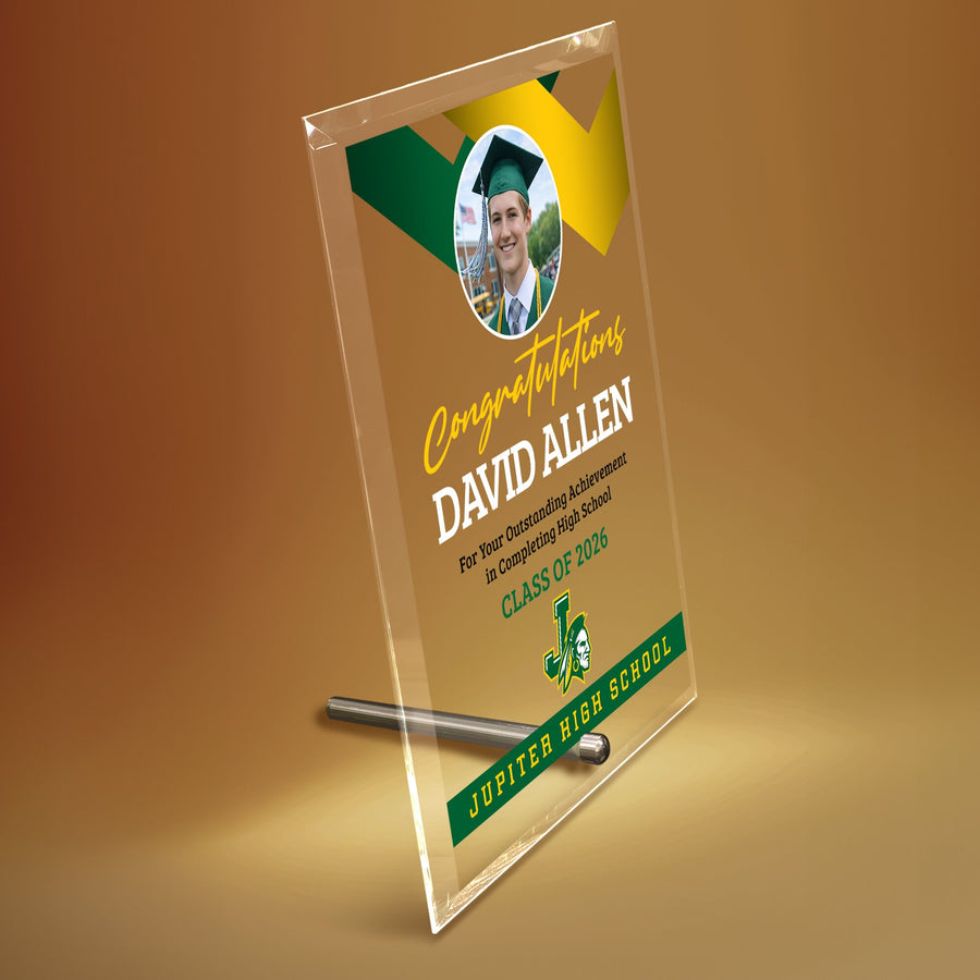 Jupiter High School Glass Plaque Design 1