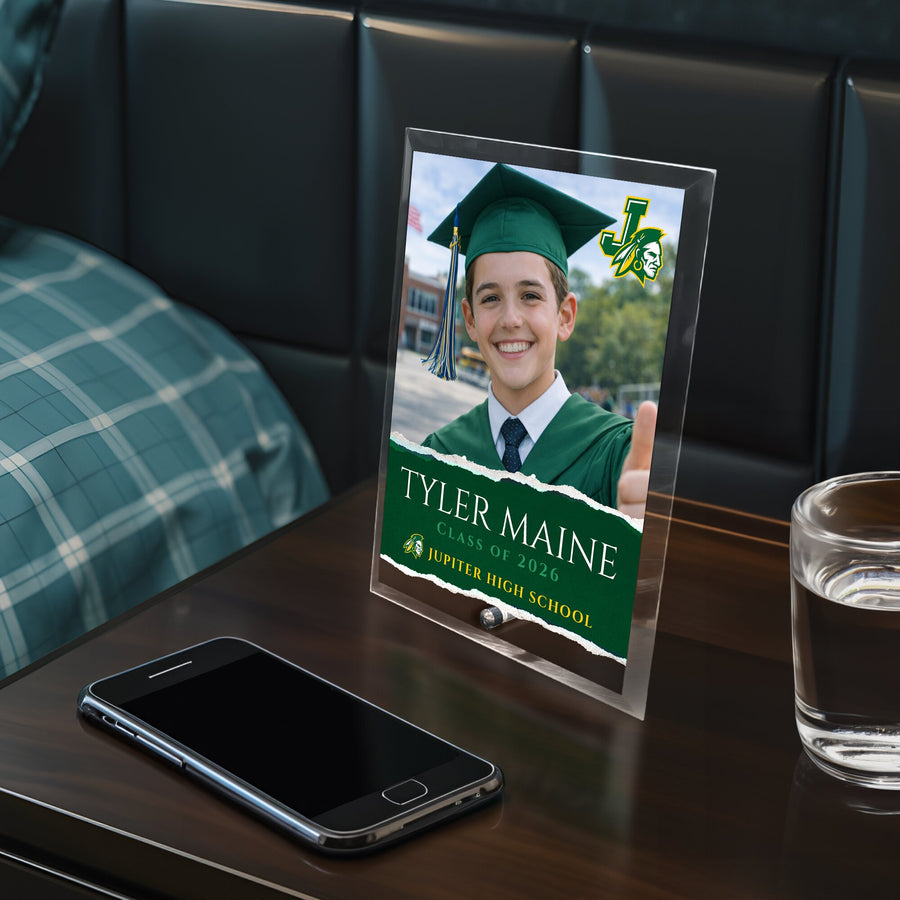 Jupiter High School Glass Plaque Design 3