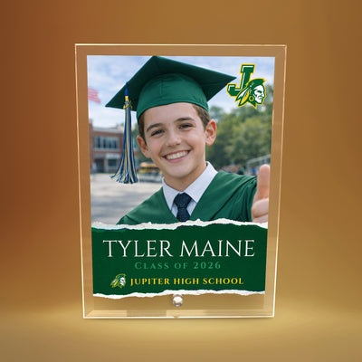 Jupiter High School Glass Plaque Design 3