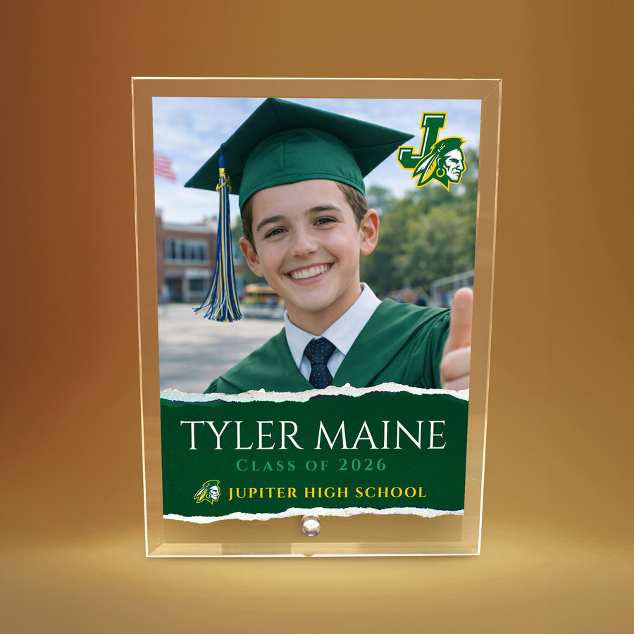 Jupiter High School Glass Plaque Design 3