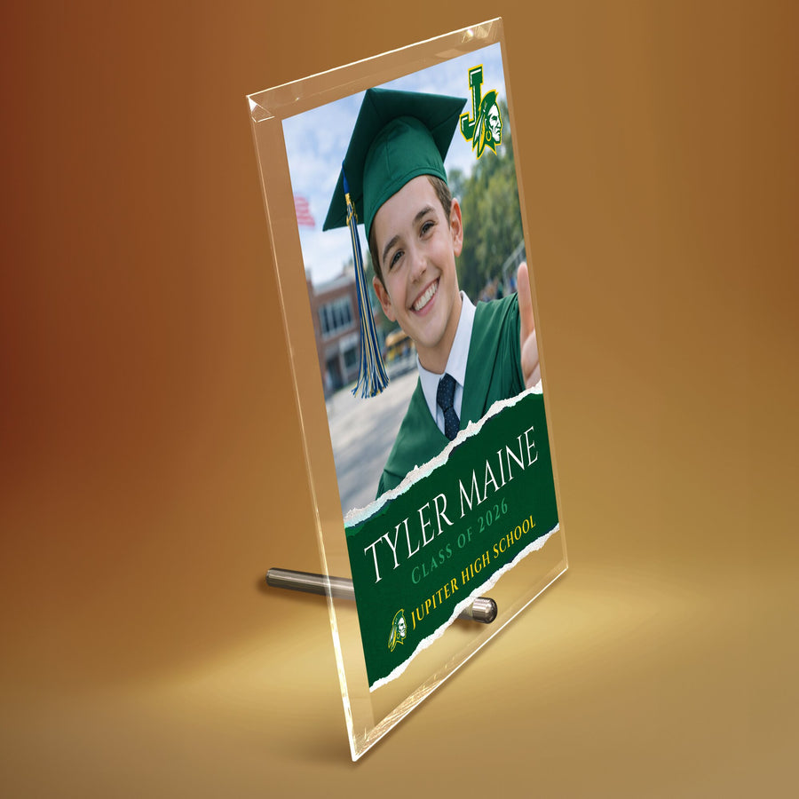 Jupiter High School Glass Plaque Design 3