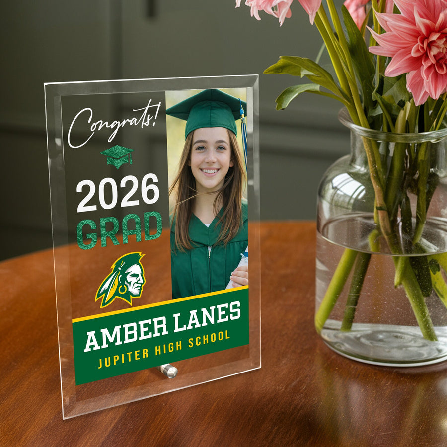 Jupiter High School Glass Plaque Design 4