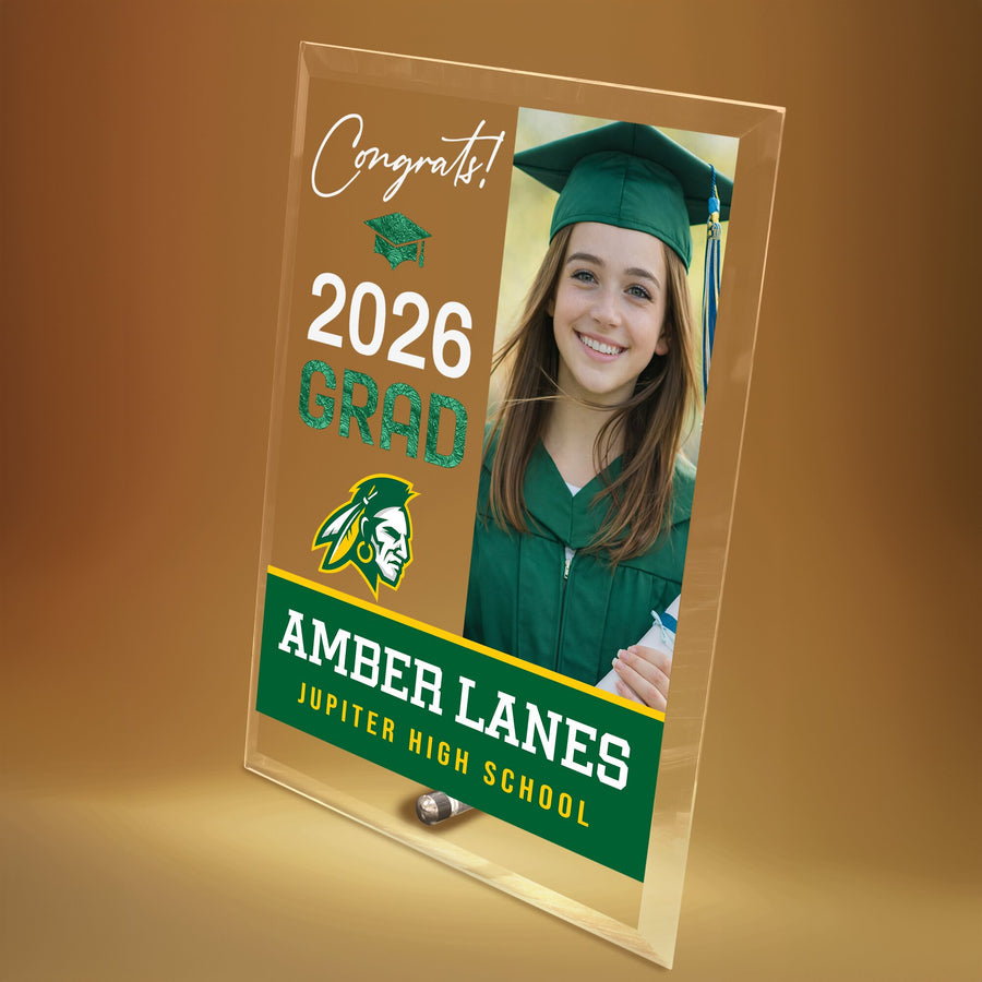 Jupiter High School Glass Plaque Design 4