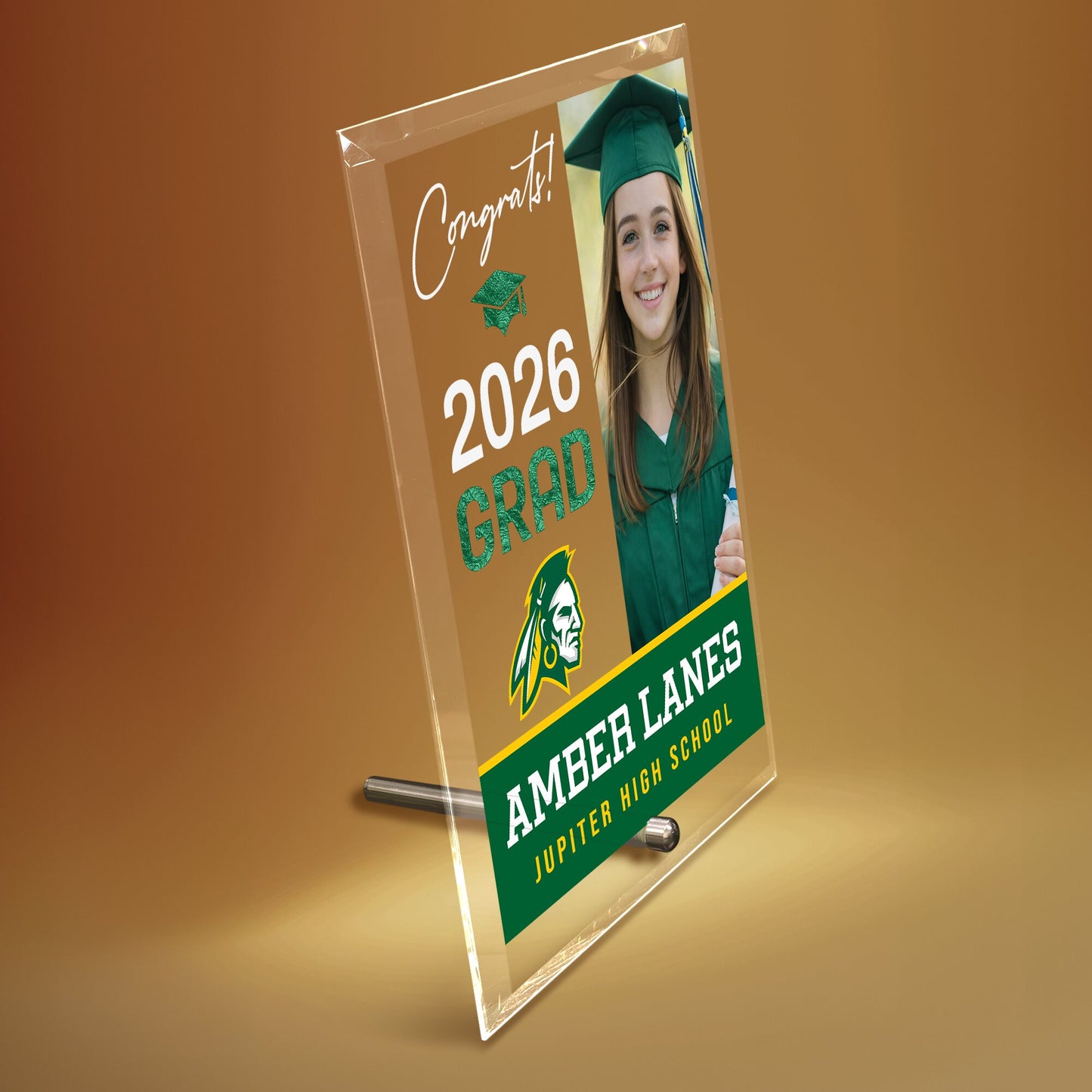 Jupiter High School Glass Plaque Design 4