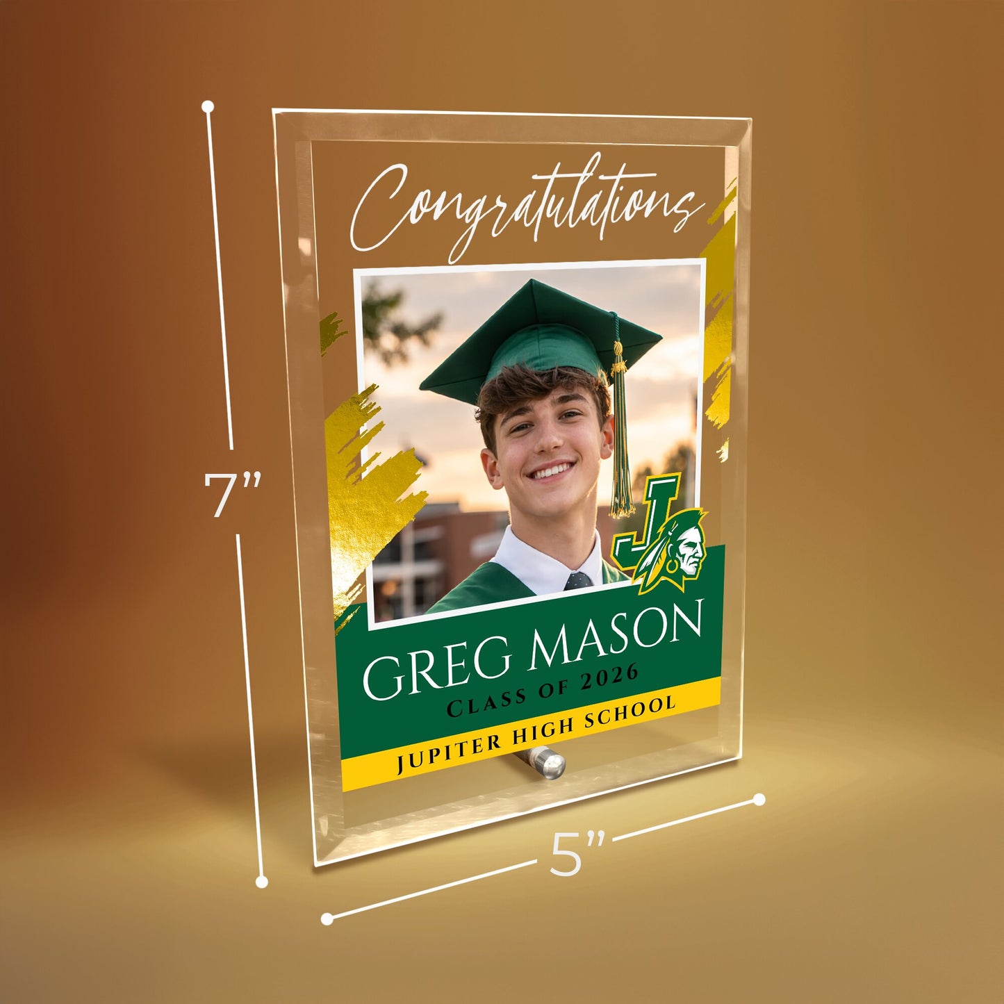 Jupiter High School Glass Plaque Design 5