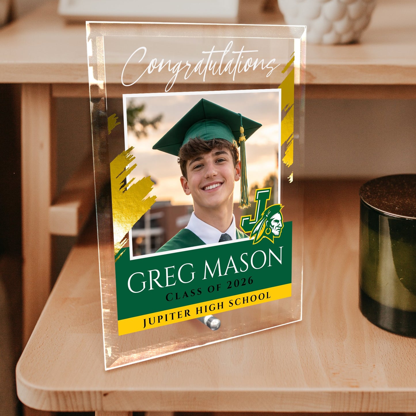Jupiter High School Glass Plaque Design 5